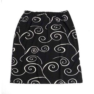 Black & white print stretch midi skirt sz 12 - 14